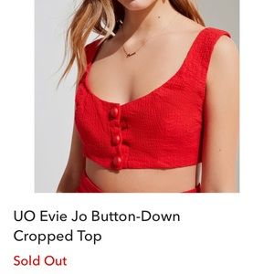NWT Urban Outfitters Evie Jo Button Down Crop Top